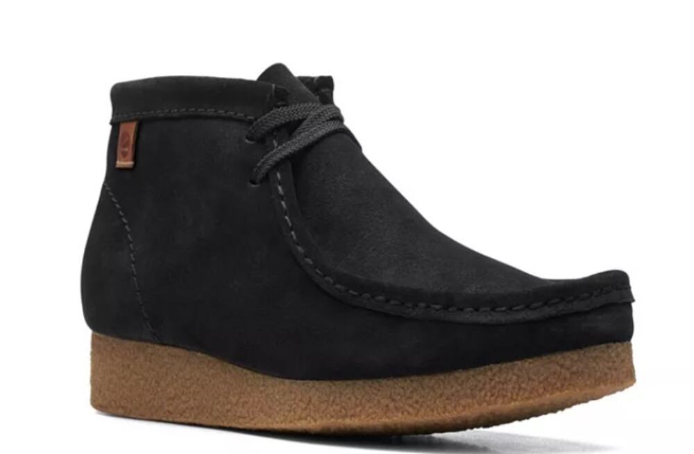 Clarks Boots Men's Size 9.5 Black Shacre Suede Chukka Ankle Comfort New Box